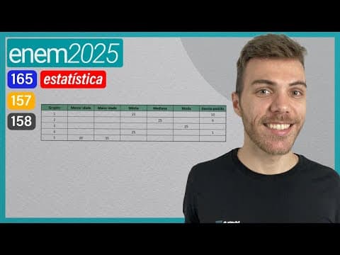 Thumbnail da aula: ENEM 2025 - Em um estudo clínico, 55 mulheres foram distribuídas, aleatoriamente, em 5