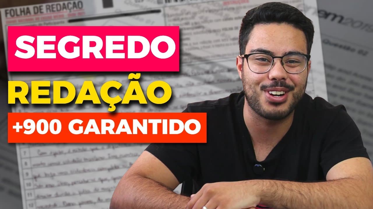 Thumbnail: COMO GARANTIR +900 EM QUALQUER TEMA DE REDAÇÃO DO ENEM 2024