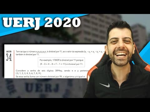 Thumbnail da aula: UERJ Q34 Tem se que o número a6a5a4a3a2a1 é divisível por 11