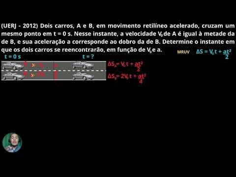 Thumbnail da aula: EXERCÍCIO RESOLVIDO DE MRUV - 12 (Resolução completa) (UERJ-2012)