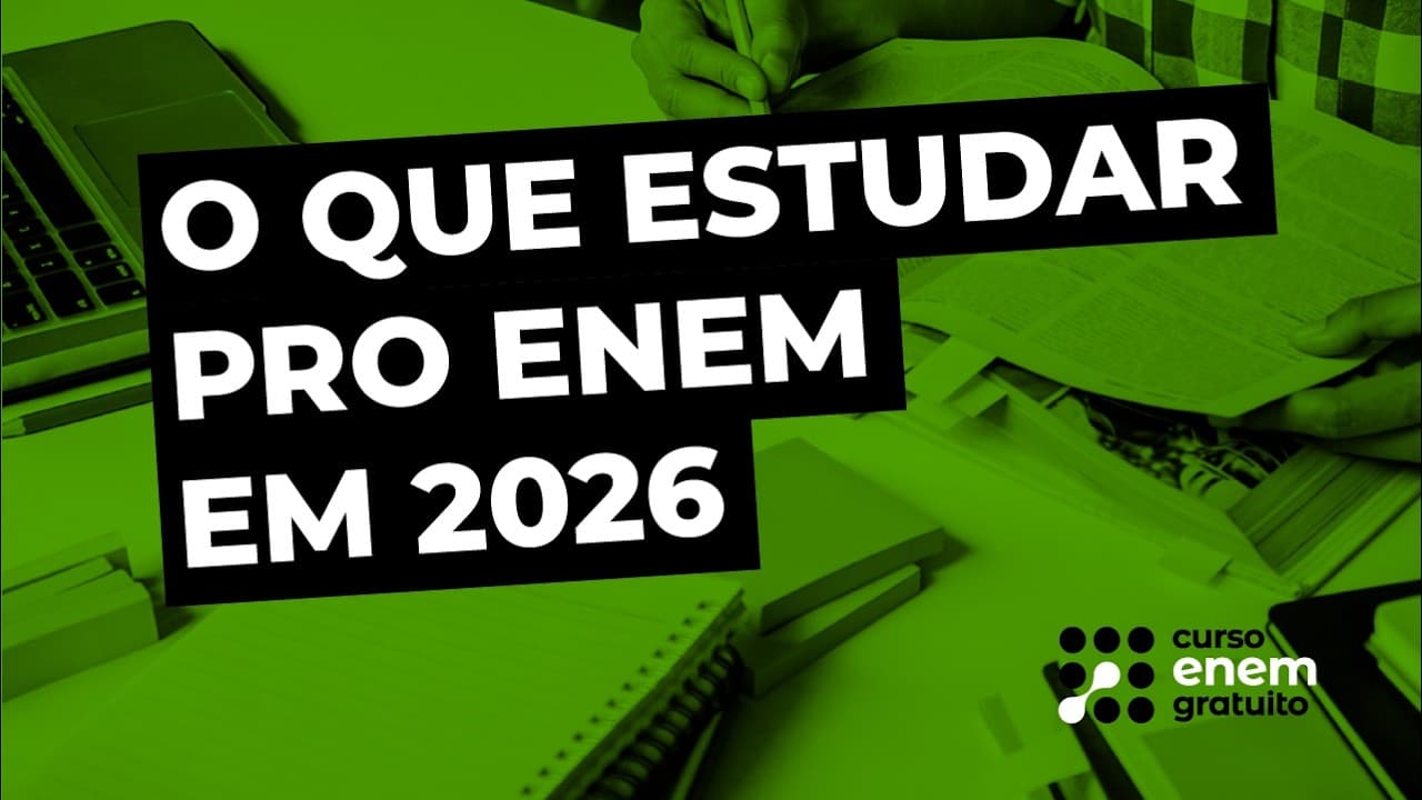 Thumbnail: O que estudar pro Enem 2026? Veja o que mais cai na prova