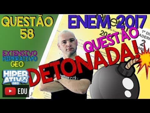 Thumbnail da aula: QUESTÃO 58 PROVA AMARELA ENEM 2017 DETONADA! | HIPERATIVO GEO -  A QUESTÃO DA PALESTINA