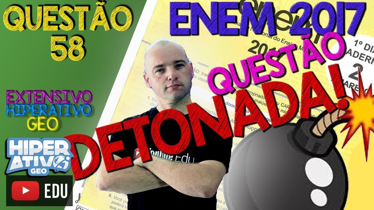 Thumbnail: QUESTÃO 58 PROVA AMARELA ENEM 2017 DETONADA! | HIPERATIVO GEO - A QUESTÃO DA PALESTINA