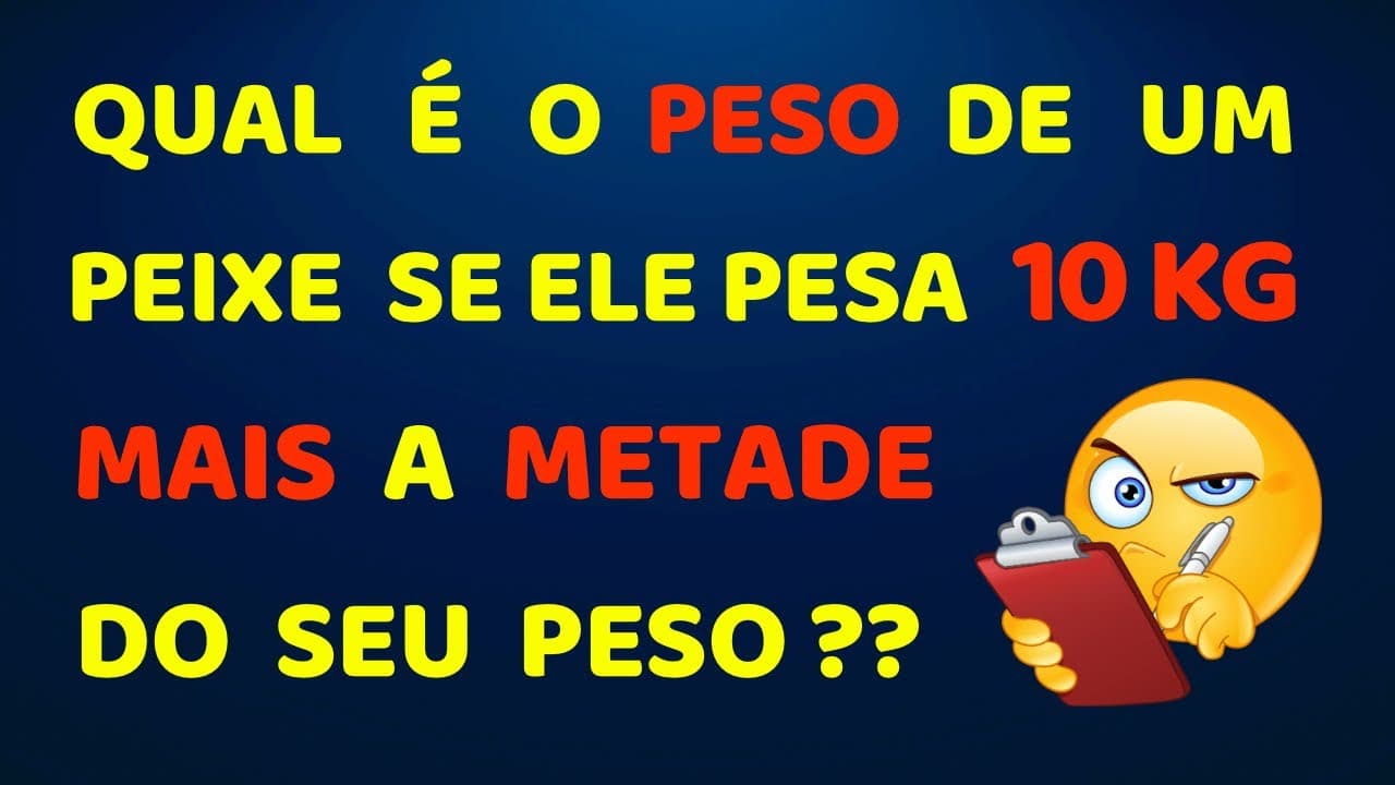 Thumbnail: 😱 O PESO NÃO É 15 KG !!! DESAFIO QUE MAIORIA AINDA ERRA!!.📚🚀