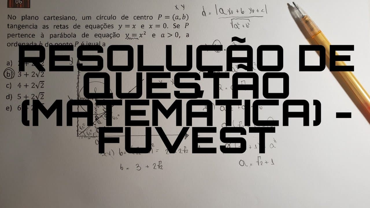 Thumbnail: RESOLUÇÃO DE EXERCÍCIO | (FUVEST 2016) NO PLANO CARTESIANO, UM CÍRCULO DE CENTRO...
