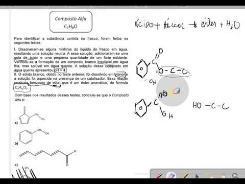 Thumbnail da aula: FUVEST 2018 | Química Orgânica | Esterificação| "Em um laboratório químico, foi encontrado..."