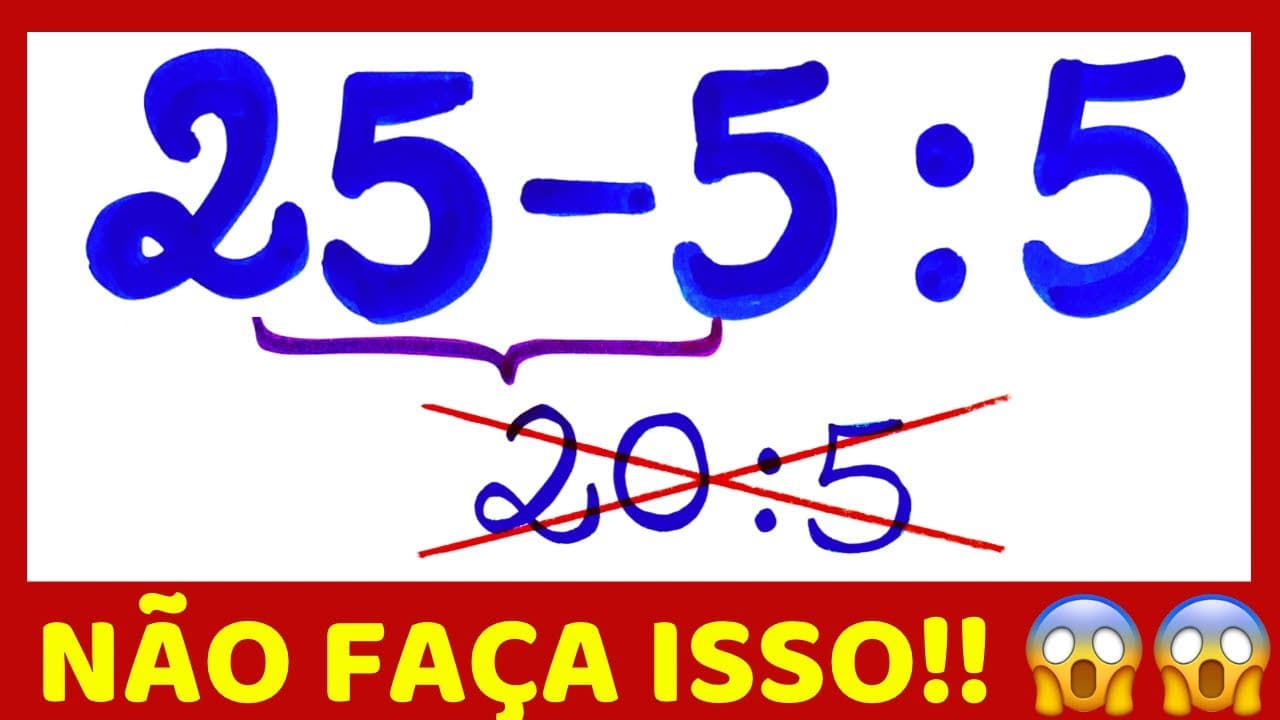 Thumbnail: 🚨🚨PARE AGORA DE ERRAR EXPRESSÃO NUMÉRICA!! APRENDA COMO RESOLVER DE MANEIRA CORRETA!!