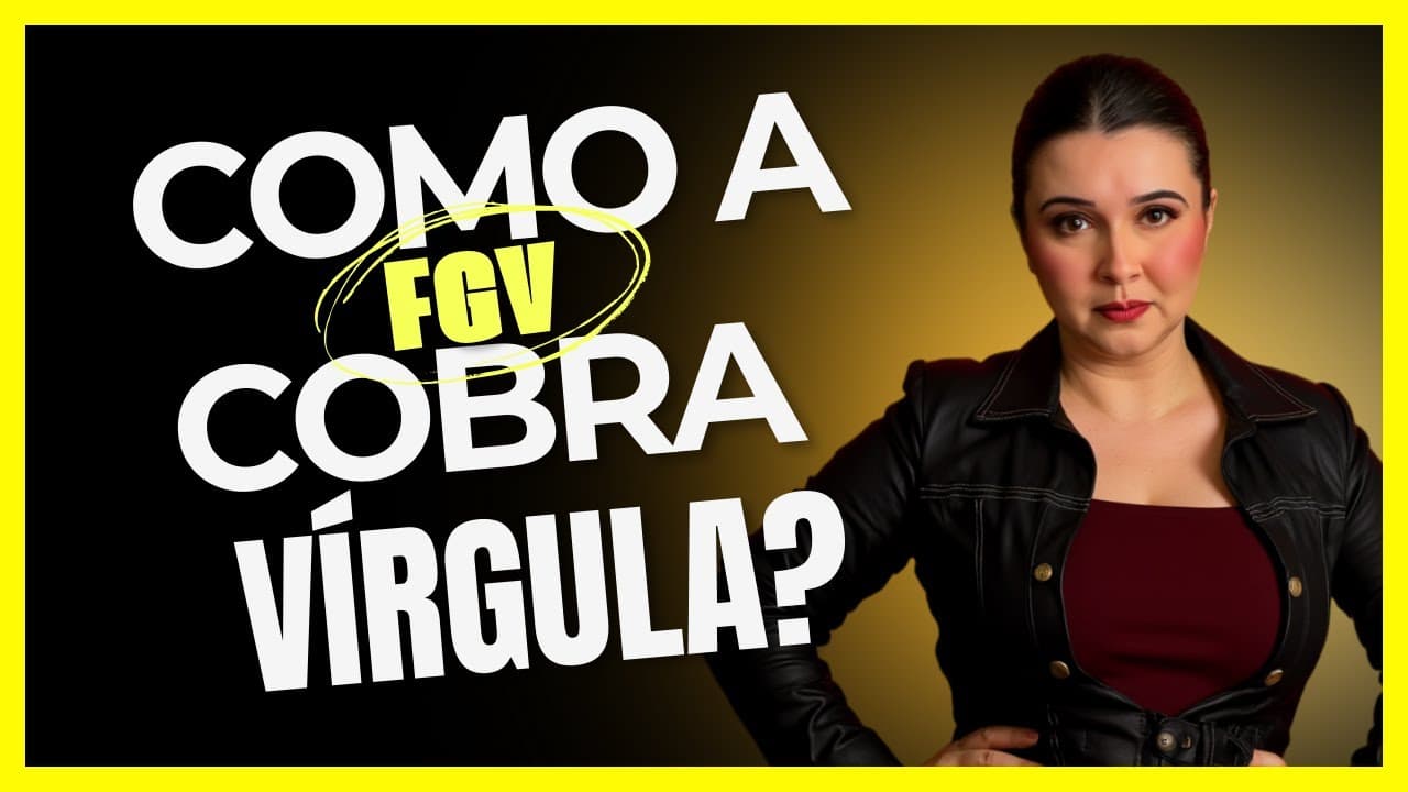 Thumbnail: Vírgula na prova da FGV: entenda como a banca pensa. - Professora Pamba