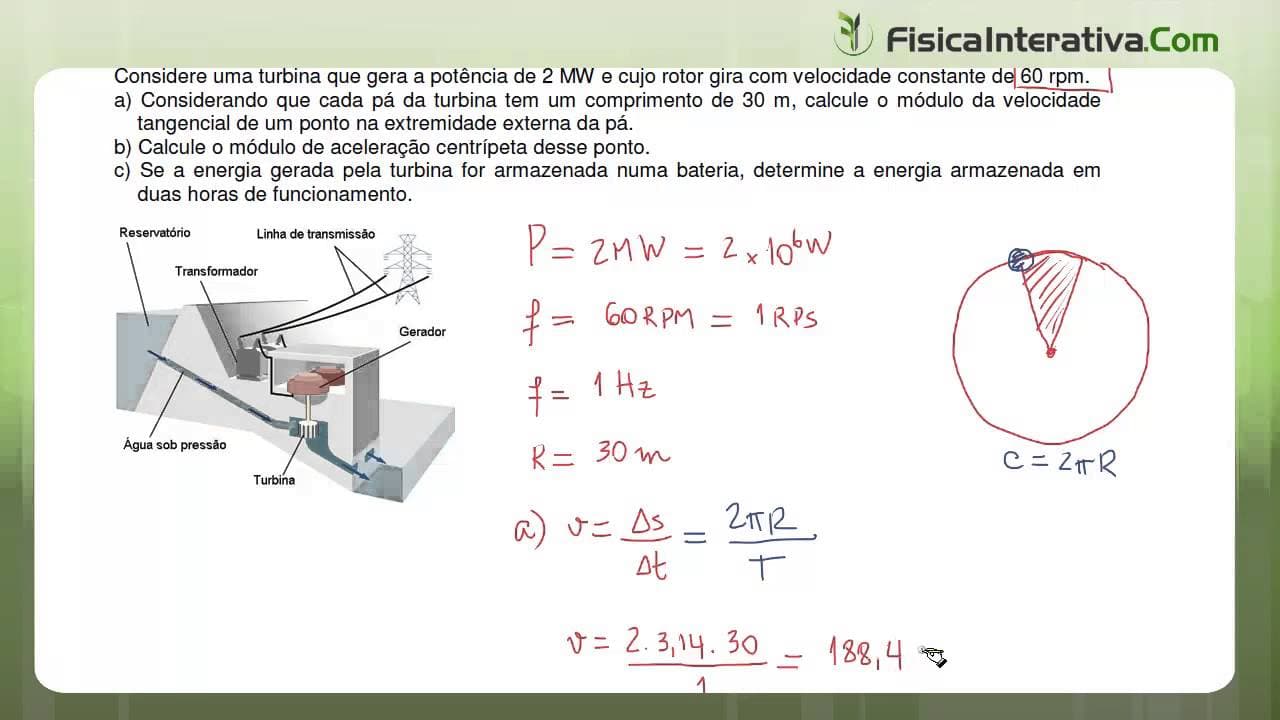 Thumbnail: Geração de energia e potência elétrica - Exercício resolvido 9
