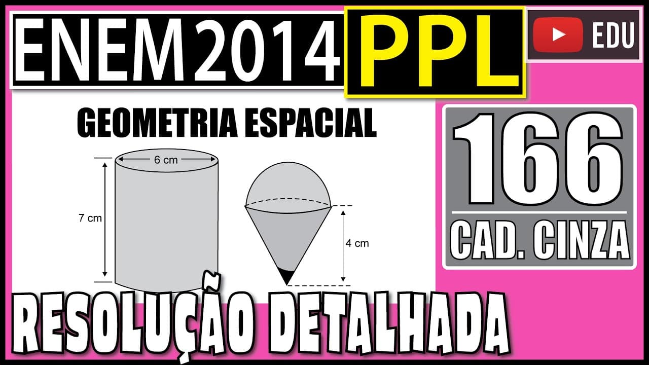 Thumbnail: [ENEM 2014 PPL] 166 📓 GEOMETRIA ESPACIAL Para fazer um pião, brinquedo muito apreciado pelas