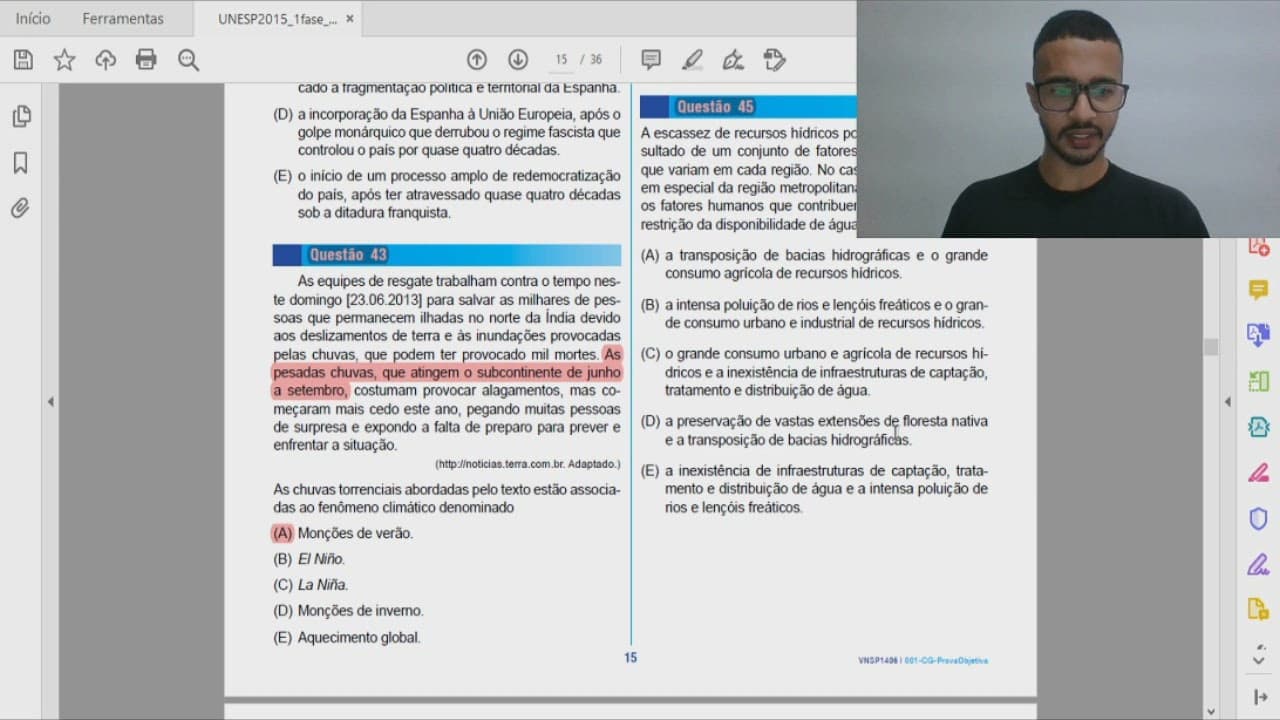 Thumbnail: Unesp 2015 - Questão 45 - Geografia