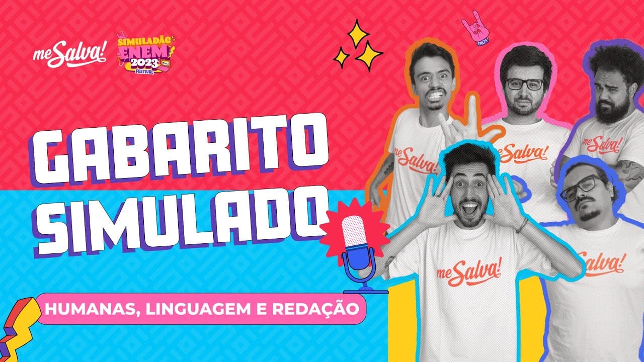 Thumbnail: GABARITO | Humanas, Linguagens e Redação | SIMULADÃO ENEM 2023 Me Salva!