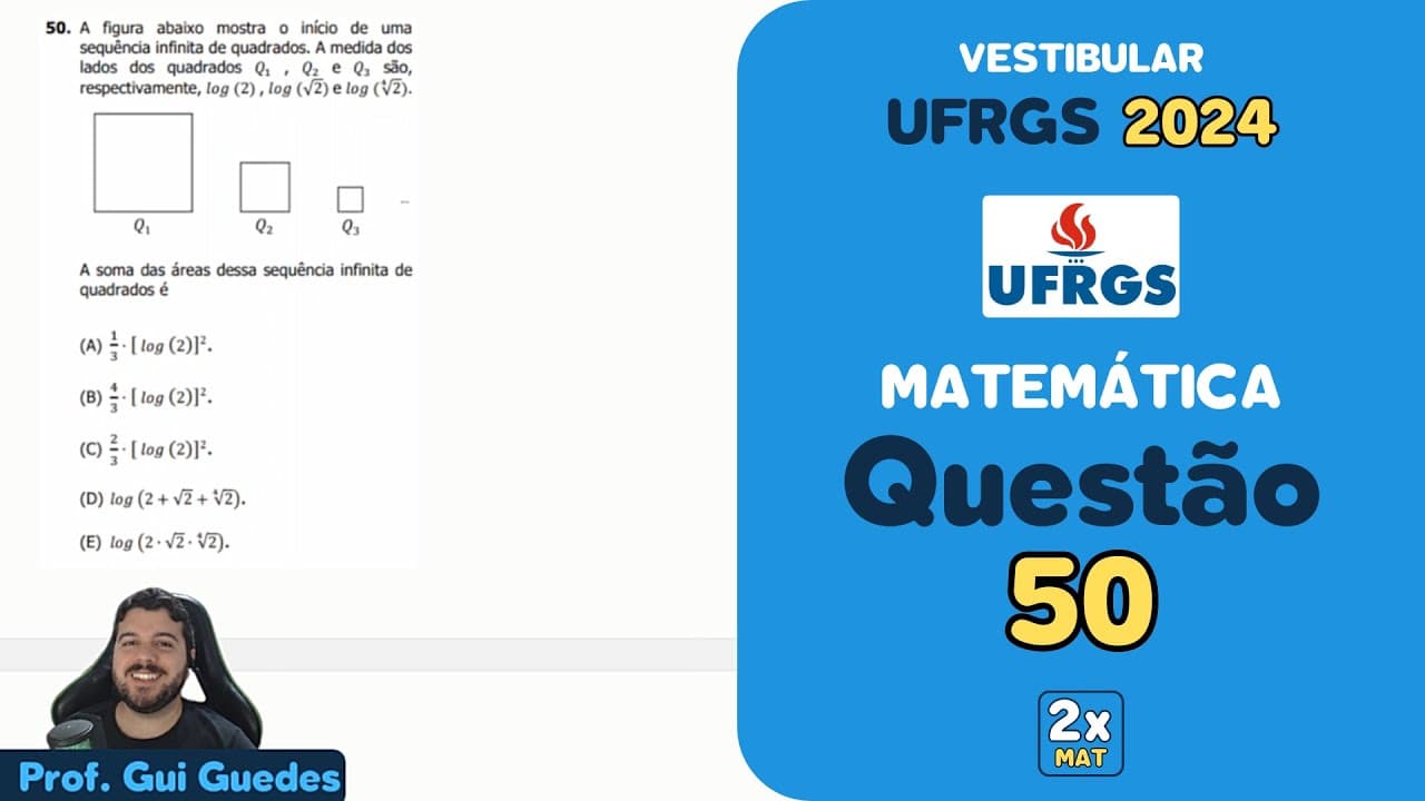 Thumbnail: Resolução Matemática UFRGS 2024 - Questão 50 | Matemática em Dobro
