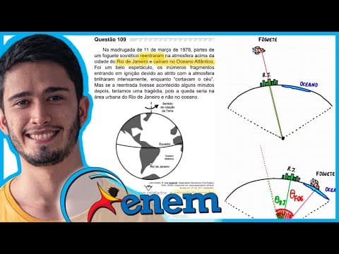 Thumbnail da aula: ENEM 2019 - In the early morning of March 11, 1978, parts of a Soviet rocket re-entered the atmos...
