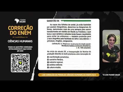 Thumbnail da aula: ENEM 2024 - História - 54 Prova Verde