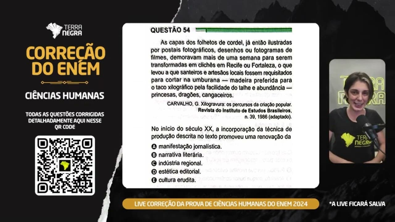 Thumbnail: ENEM 2024 - História - 54 Prova Verde