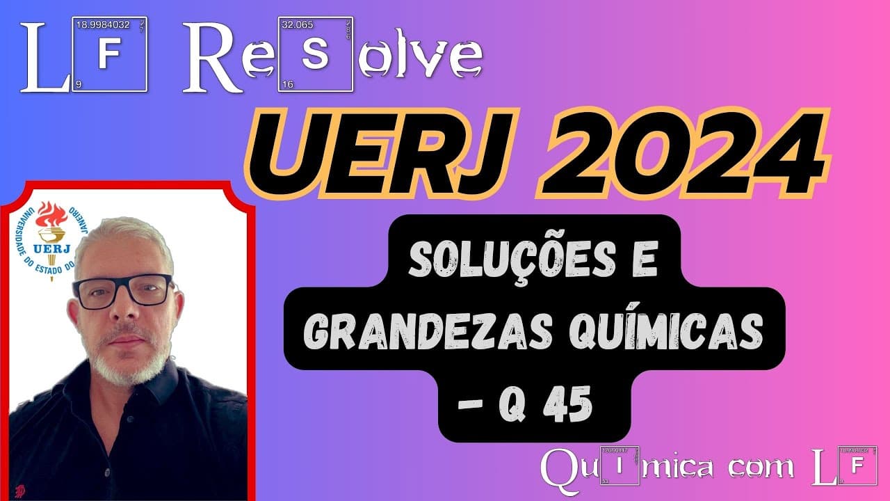 Thumbnail: UERJ 2024 Química 1ªFase Para a produção de uma solução antisséptica à base de Iodo, foram empregado