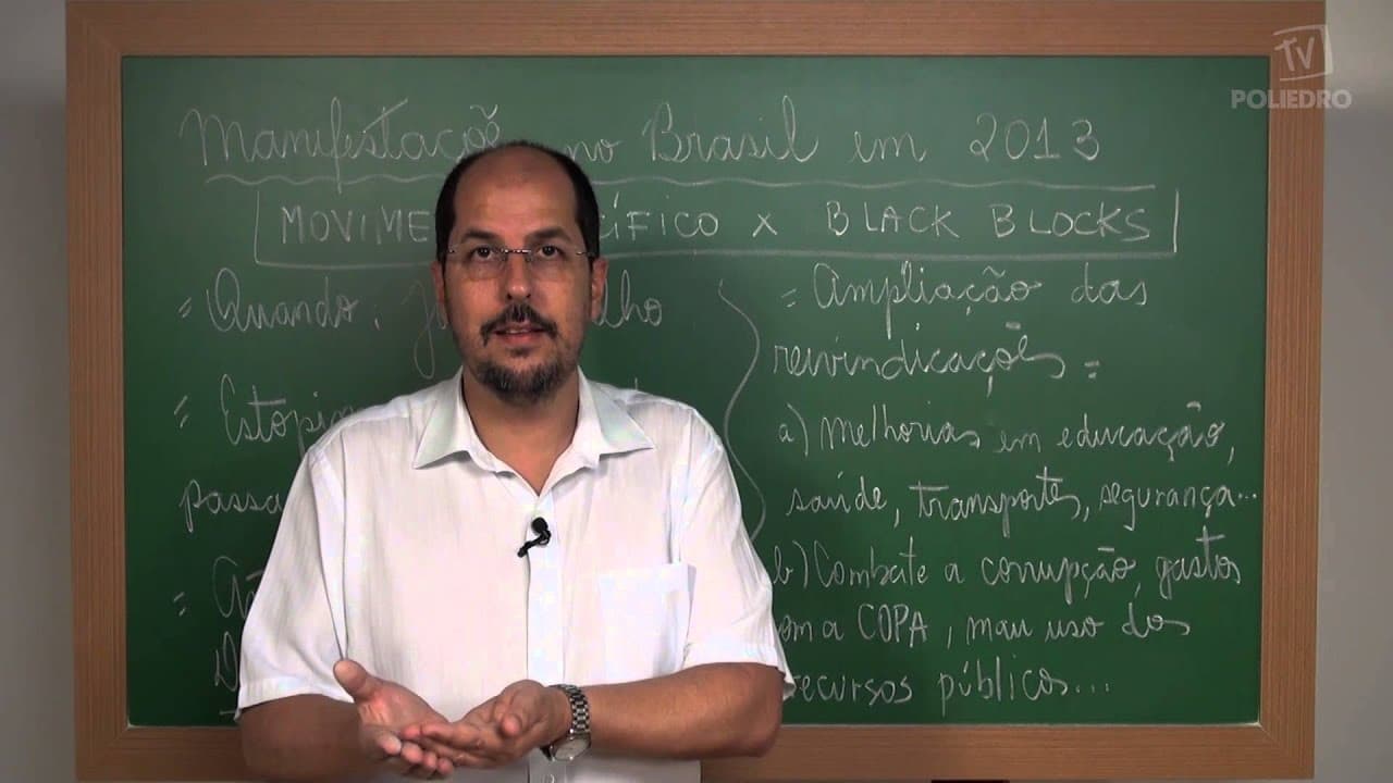 Thumbnail: Videoaulas Poliedro | Enem | Manifestações no Brasil em 2013