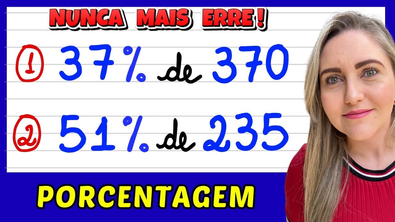 Thumbnail: NUNCA MAIS ERRE PORCENTAGEM! APRENDA COMO FAZER AGORA! VEM APRENDER MATEMÁTICA!