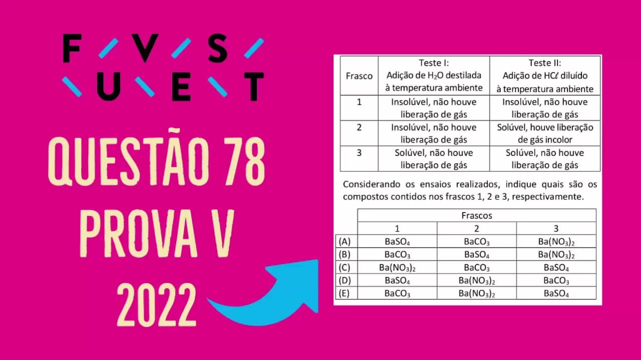 Thumbnail: FUVEST 2022 | QUESTÃO 78 | PROVA V