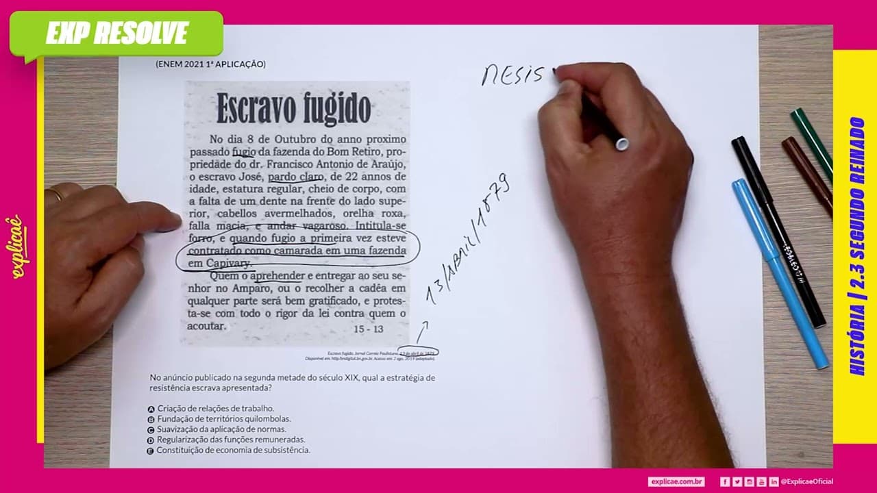 Thumbnail: NO ANÚNCIO PUBLICADO NA SEGUNDA METADE DO SÉCULO XIX, QUAL A ESTRATÉGIA (...) | SEGUNDO REINADO