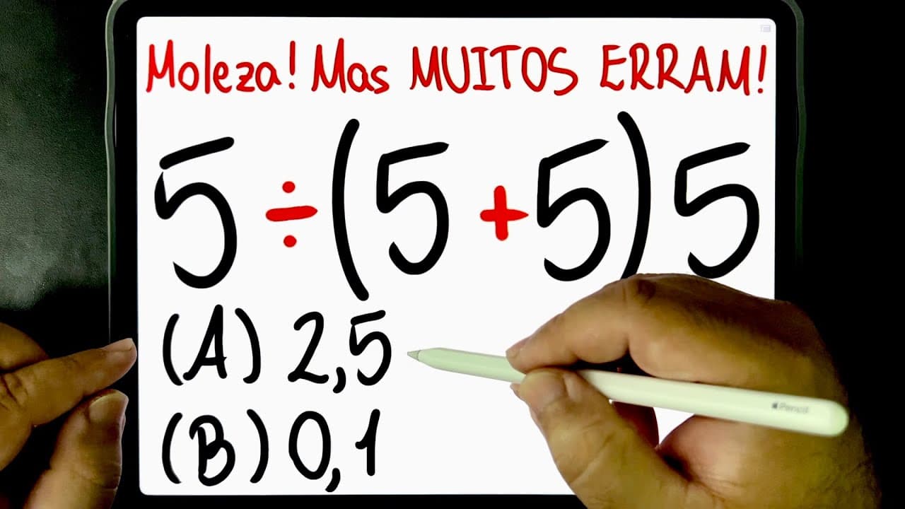 Thumbnail: 🔥 MOLEZA, mas MUITA GENTE ERRA essa EXPRESSÃO NUMÉRICA BUGANTE! 😱 Você consegue resolver?