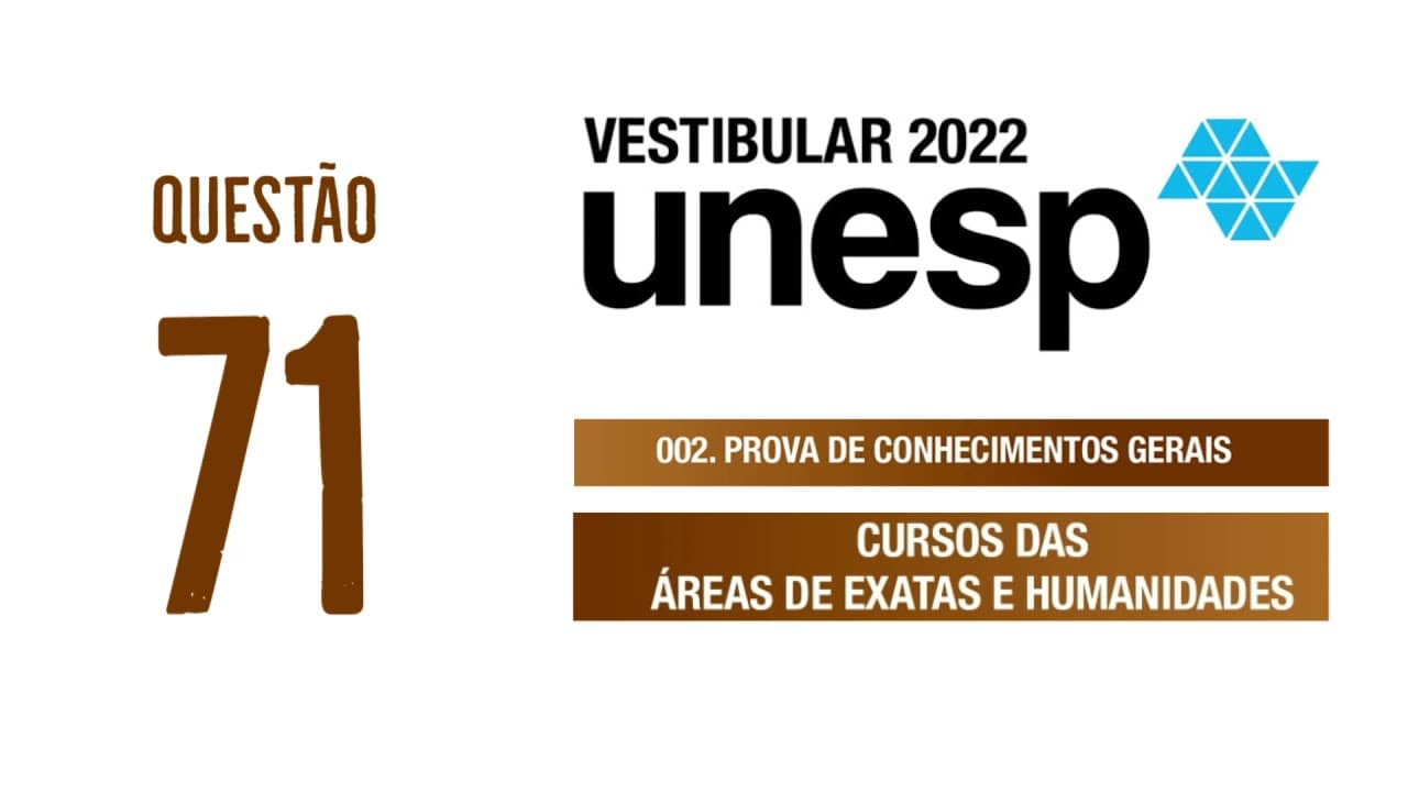 Thumbnail: Unesp 2022 | Exatas e Humanidades | Questão 71