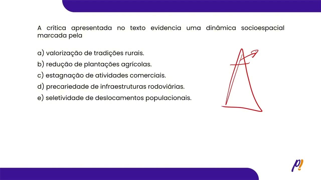 Thumbnail: ENEM 2025 | A ideia de êxodo urbano assume ares caricaturais. Pega a mais reduzida...