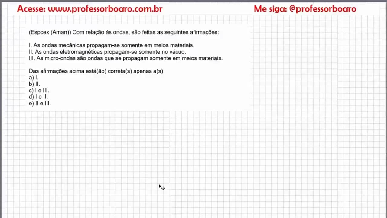 Thumbnail: EXERCÍCIOS PARA REVISÃO DE FÍSICA - Café com o Professor Boaro.