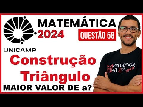 Thumbnail da aula: Maior valor possível de a | Resolução UNICAMP 2024 | Primeira Fase Matemática - Questão 58