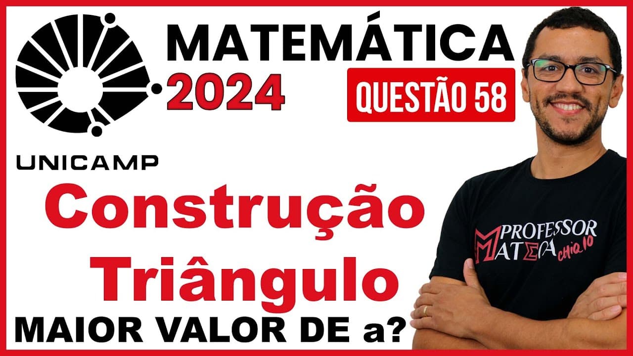 Thumbnail: Maior valor possível de a | Resolução UNICAMP 2024 | Primeira Fase Matemática - Questão 58