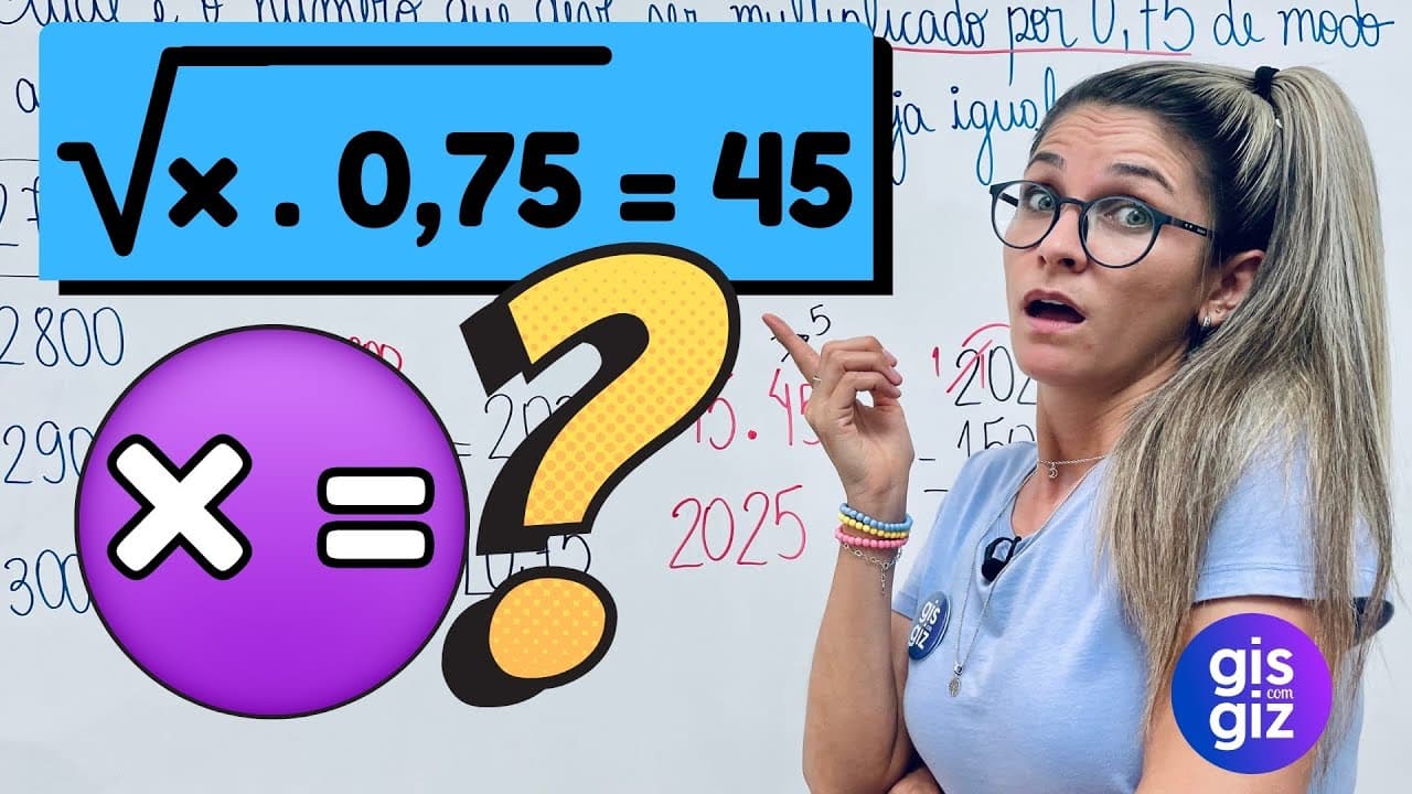 Thumbnail: 💥EXERCÍCIOS de  RAIZ QUADRADA? \Prof. Gis/