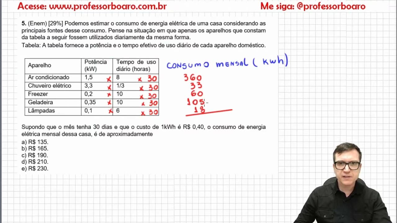 Thumbnail: EXERCÍCIOS PARA REVISÃO DE FÍSICA - Café com o Professor Boaro.