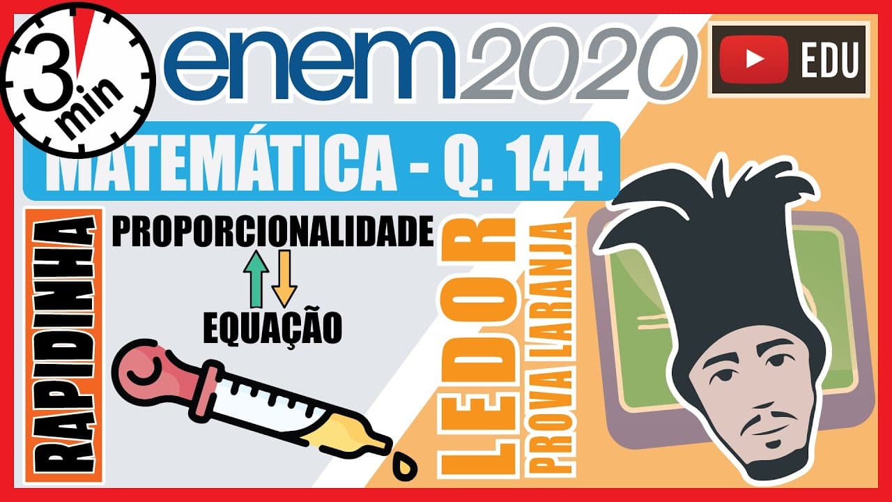 Thumbnail: 🏃[ENEM 2020 LED] 144 📘 RAZÃO E PROPORÇÃO A correta administração de medicamentos é de suma