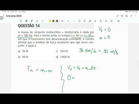 Thumbnail da aula: Resolução Questão 14 – Física | Unicamp 2026 (Prova QX) | Passo a Passo Comentado