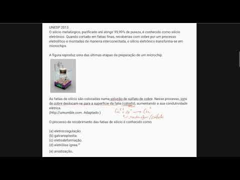 Thumbnail da aula: UNESP 2013. Comentando as alternativas. "O silício metalúrgico,  purificado até atingir..."