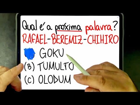 Thumbnail da aula: 🔥 Raciocínio Lógico: QUAL É A PRÓXIMA PALAVRA DESSA SEQUÊNCIA LÓGICA? Você consegue resolver?