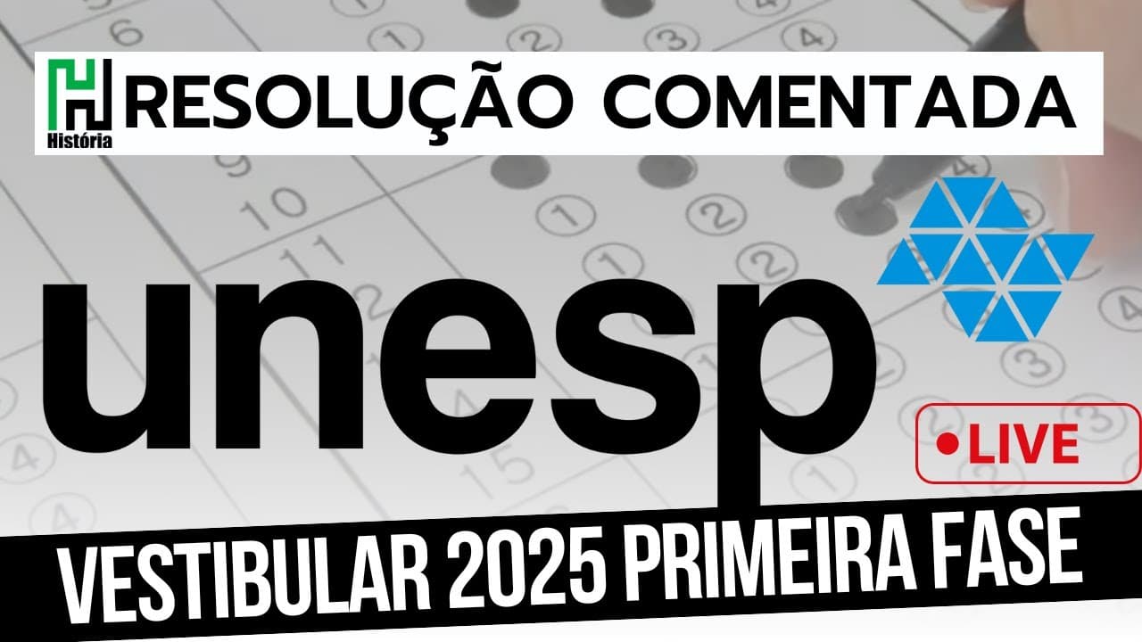 Thumbnail: Resolução UNESP 2025 | História | Gabarito Comentado