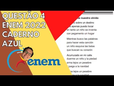 Thumbnail da aula: "Los niños de nuestro olvido'" - ENEM 2022 - Questão 04 - Caderno Azul
