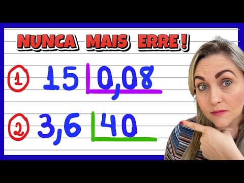 Thumbnail da aula: APRENDA DIVISÃO COM VÍRGULA! EXPLICAÇÃO DE DIVISÃO COM NÚMEROS DECIMAIS! VEM APRENDER MATEMÁTICA !