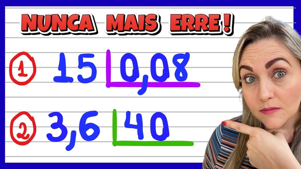 Thumbnail: APRENDA DIVISÃO COM VÍRGULA! EXPLICAÇÃO DE DIVISÃO COM NÚMEROS DECIMAIS! VEM APRENDER MATEMÁTICA !