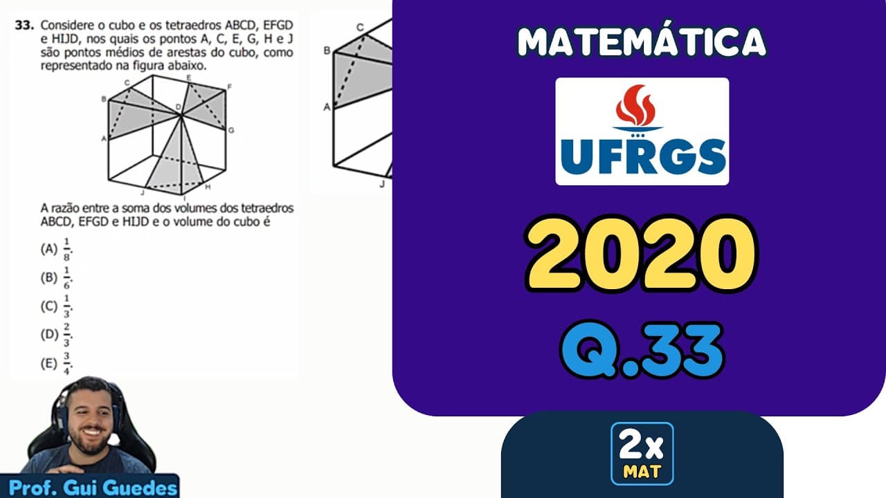 Thumbnail: Resolução Matemática UFRGS 2020 - Questão 33 | Matemática em Dobro