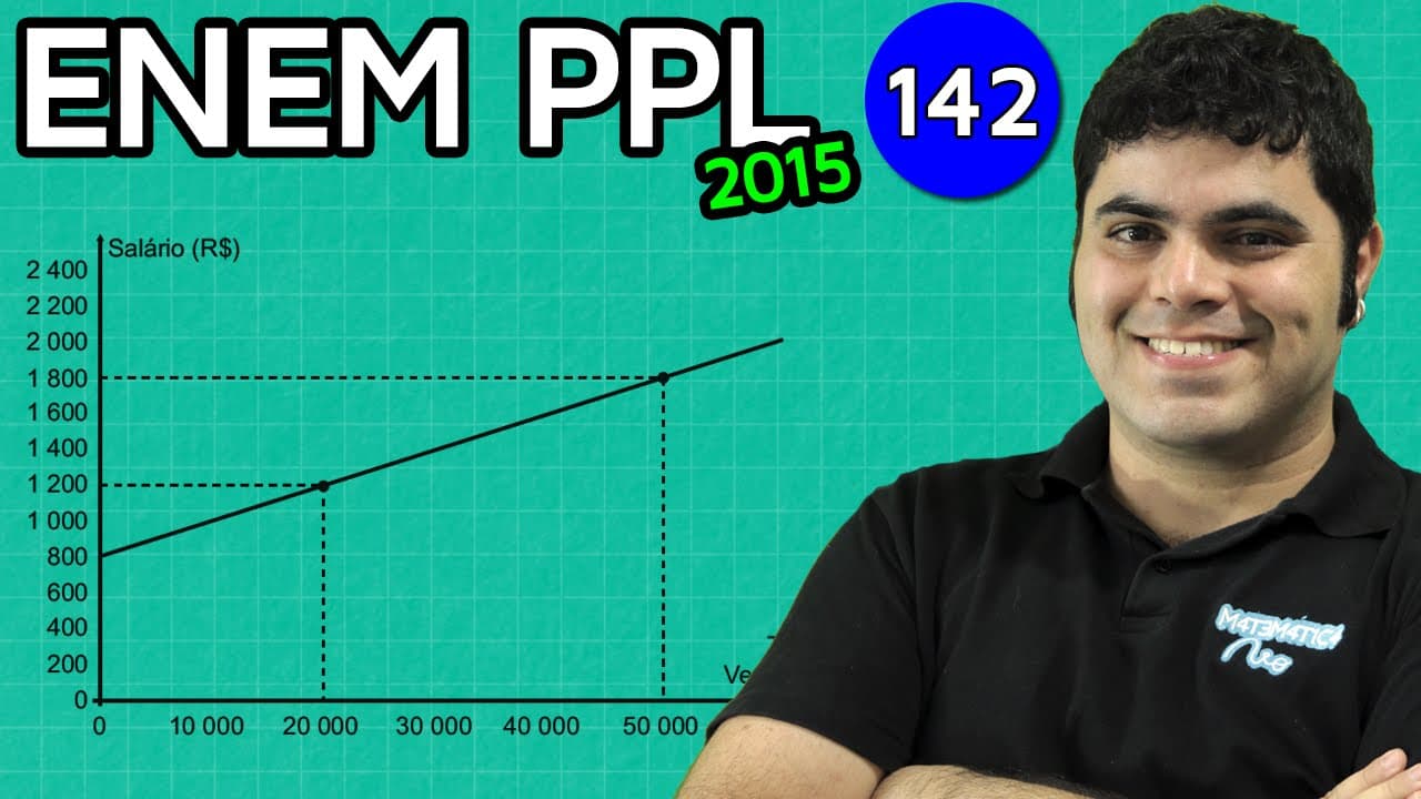 Thumbnail: ENEM PPL 2015 Matemática #7 - Função Afim e Porcentagem de Comissão (com dica matadora)