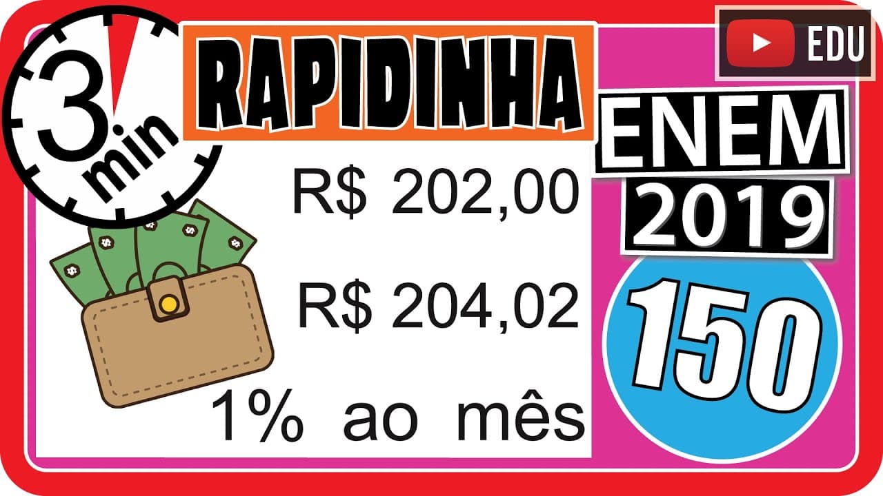 Thumbnail: 🏃 [ENEM 2019] 150 📘 MATEMÁTICA FINANCEIRA Uma pessoa se interessou em adquirir um produto anunciado
