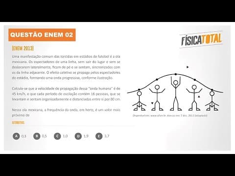 Thumbnail da aula: Lista ENEM Questão 02 Equação Fundamental da Ondulatória