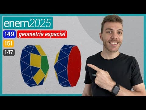 Thumbnail da aula: ENEM 2025 - A cúpula pentagonal giralongada é um poliedro de Johnson, cujas faces são polígonos