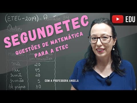 Thumbnail da aula: ETEC, Vestibulinho e Concursos - Unidades de Medida de Tempo (hora e minuto) - Professora Angela