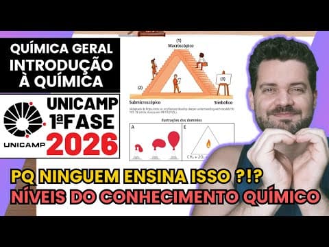 Thumbnail da aula: ✏️ UNICAMP 2026 | O desafio de ensinar como as reações químicas acontecem está no fato de que elas