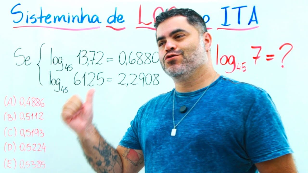 Thumbnail: SISTEMA DE LOGARITMOS lindo com uso de PROPRIEDADES DOS LOGS na Questão do ITA 2026