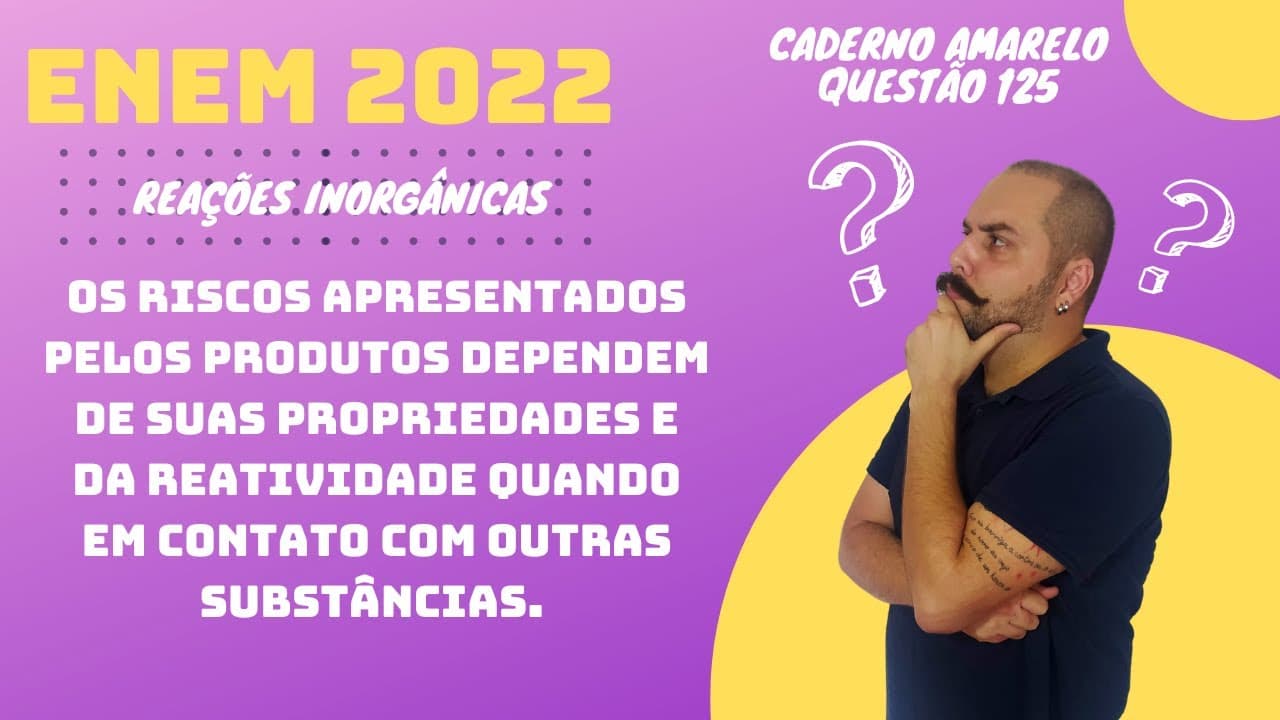 Thumbnail: ENEM 2022 - Os riscos apresentados pelos produtos dependem de suas propriedades e da reatividade